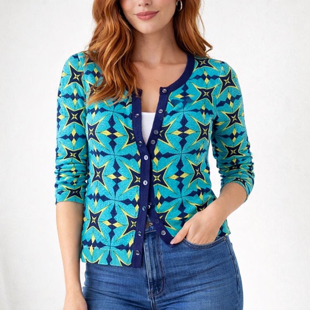 Tabitha Retro-style 3/4 Sleeve Cardigan